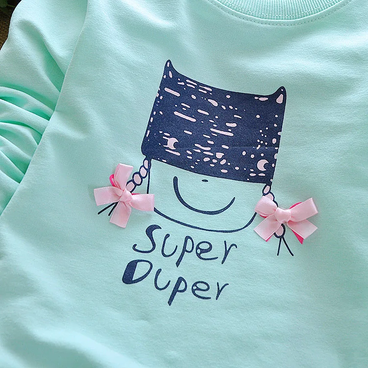 Новая Осенняя футболка с длинными рукавами для маленьких девочек детская одежда, рубашки