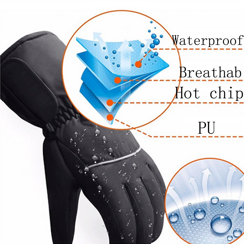 Зимние теплые перезаряжаемые электрические батареи с подогревом перчатки для мотоцикла на открытом воздухе