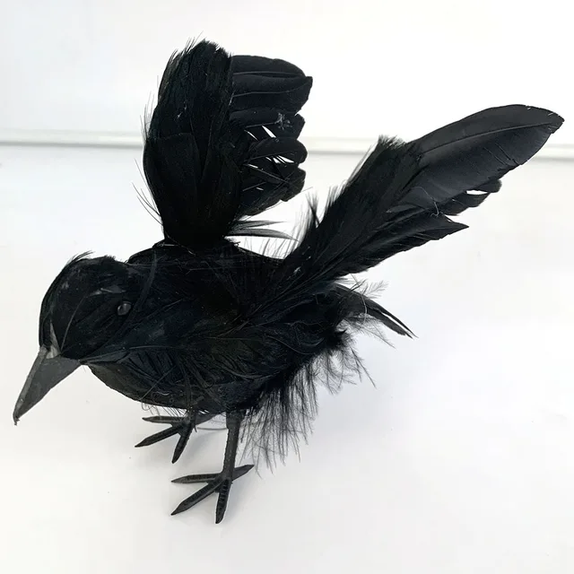 Halloween Mesterséges Tollas Varjak Raven Modell Party Kellékek Kerti Udvar Dekorációja - Image 6