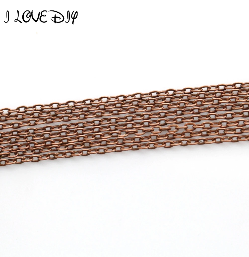 

5m/lot Stainless Steel Necklace Cable Bulk Iron Metal Chain Findings Antique Copper Chain for necklace Finding