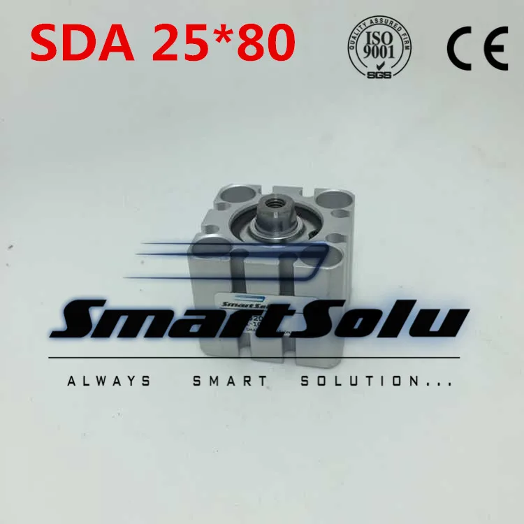 

Free Shipping 25mm Bore 80mm Stroke Pneumatic Compact Cylinder SDA 25*80 Thin Type Cylinder