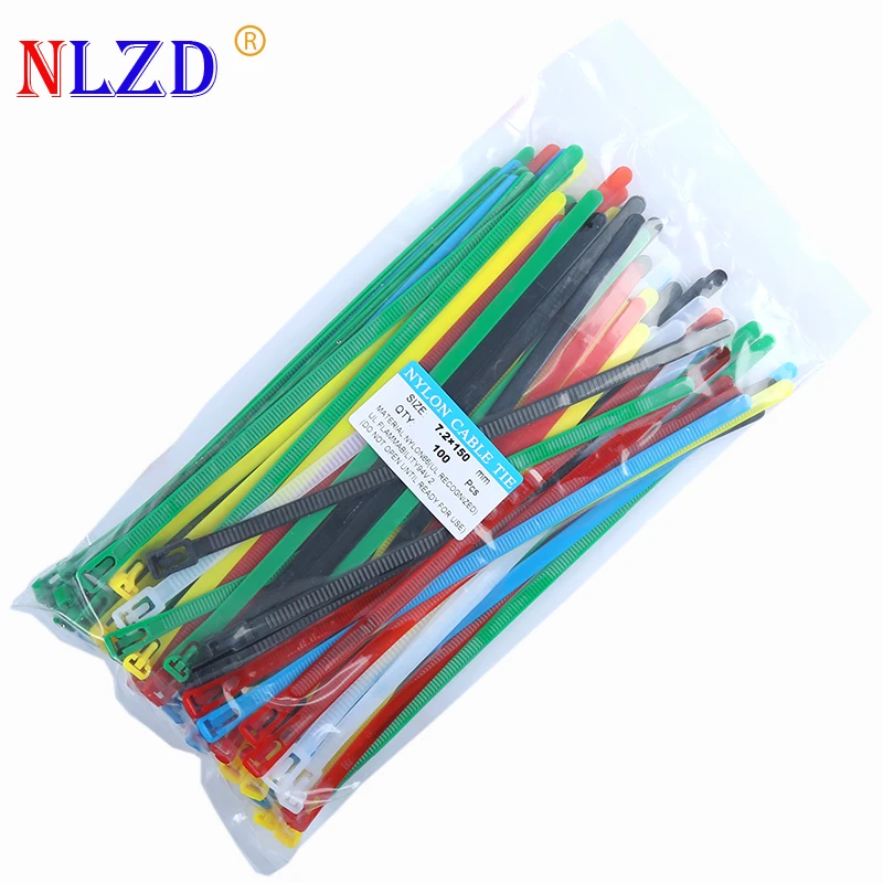 

100pcs Releasable Plastic Nylon Cable ties 6" Network Plastic Cable Wire Organiser reusable white Zip Tie strapping