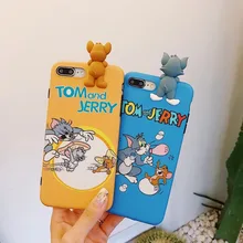 Latest American Animation 3D Tom Jerry High Quality Silicone Soft Couple cover case for iphone 6 7 7plus 8 8plus X phone cases