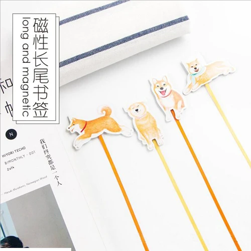 

1PC/lot Kawaii dog design long tail bookmarks Magnetic novelty bookmark (tt-2705)