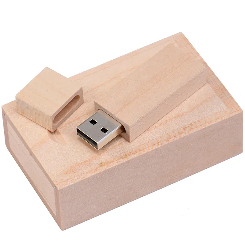 JASTER USB 2,0 Клен деревянный usb+ Подарочная коробка usb флэш-накопитель 4 ГБ 8 ГБ 16 ГБ 32 ГБ 64 ГБ(более 10 шт бесплатный логотип) свадебные подарки - Цвет: Maple