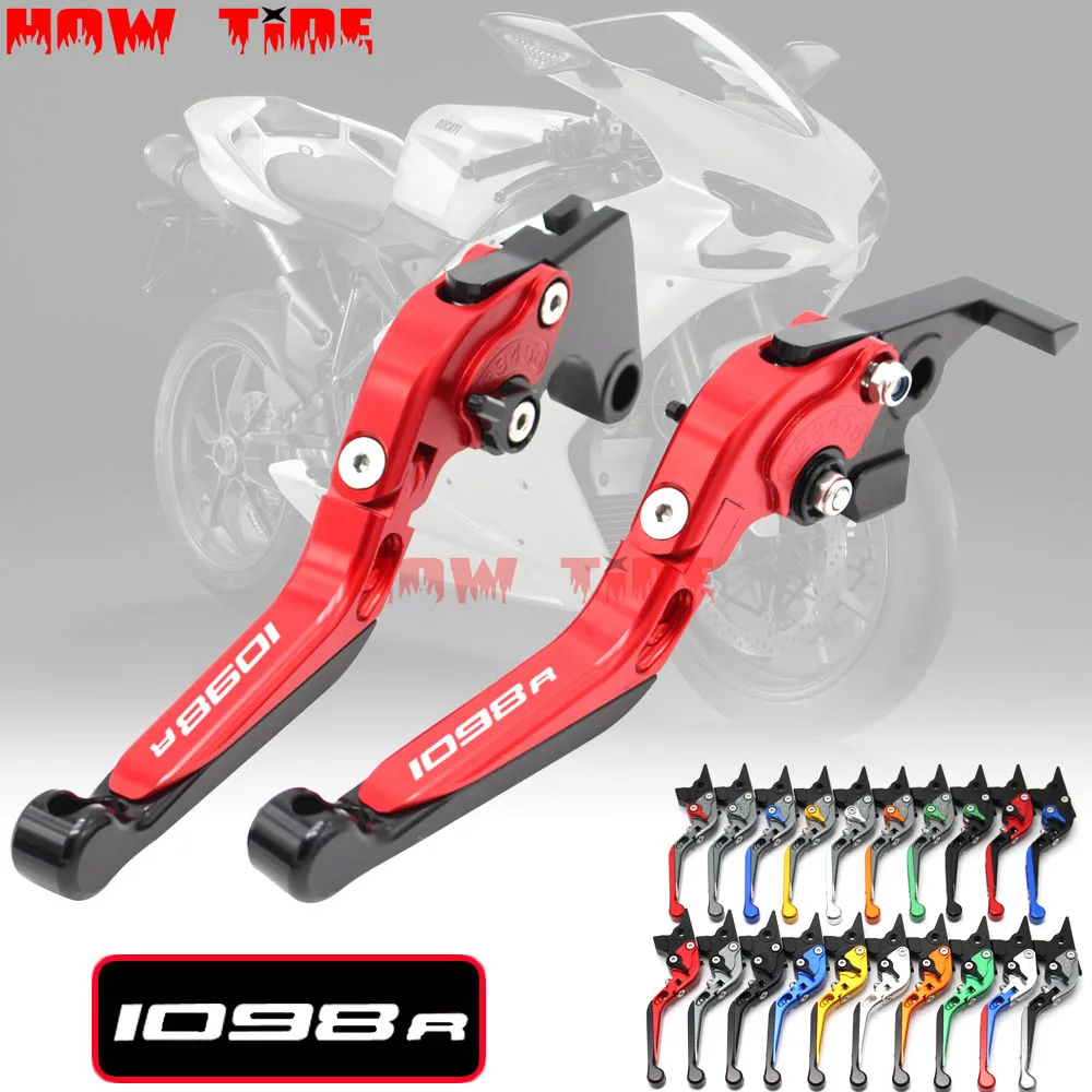 

20 Colors New CNC Adjustable Foldable Extendable Motorbike Red Brakes Clutch Levers for Ducati 1198/S/R 1198R 1198 R 2009-2011