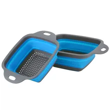 2 шт./компл. складной силиконовый дуршлаг корзина для белья креативный сливной корзина кухонный фильтр фрукты и овощи корзина для белья фильтр