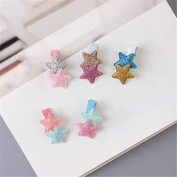 

5Pcs/Pack Children Hair Clips Cute Crown Flowers Love Heart Shine Barrettes BB Clip Little Girls Kids Hair Decor Accessories