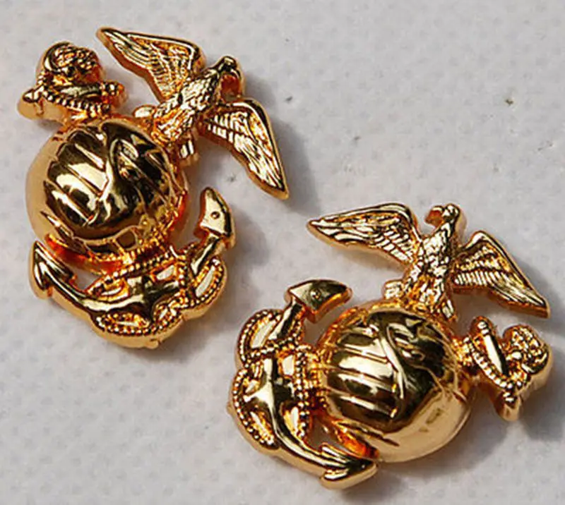 

Pair USMC US Marine Corps Marines Emblem Insignia Collar Badge Pin-US206
