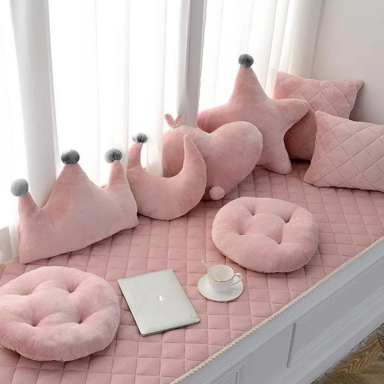 

plush heart crown pillow stuffed soft pink white star moon cushion home sofa decor pillow&cushion birthday wedding gift for girl