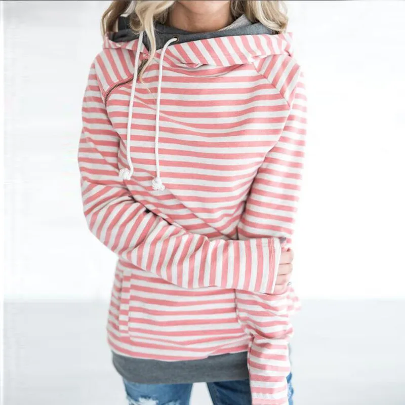 

Try Everything Pink Hoodies Women Sweatshirts Plus Size Hooded Sweatshirt Women Stripes Cotton Womens Hoodies Top Clothing