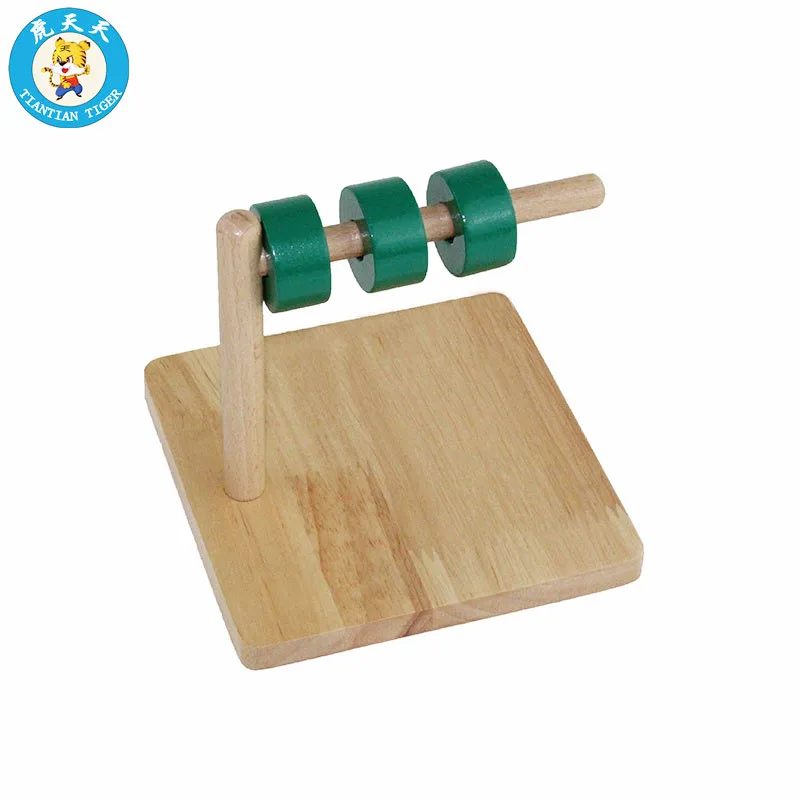  Montessori Baby Wooden Toys Early Education Training Preschool Teaching Aids Discs on Dowel - 32868698771