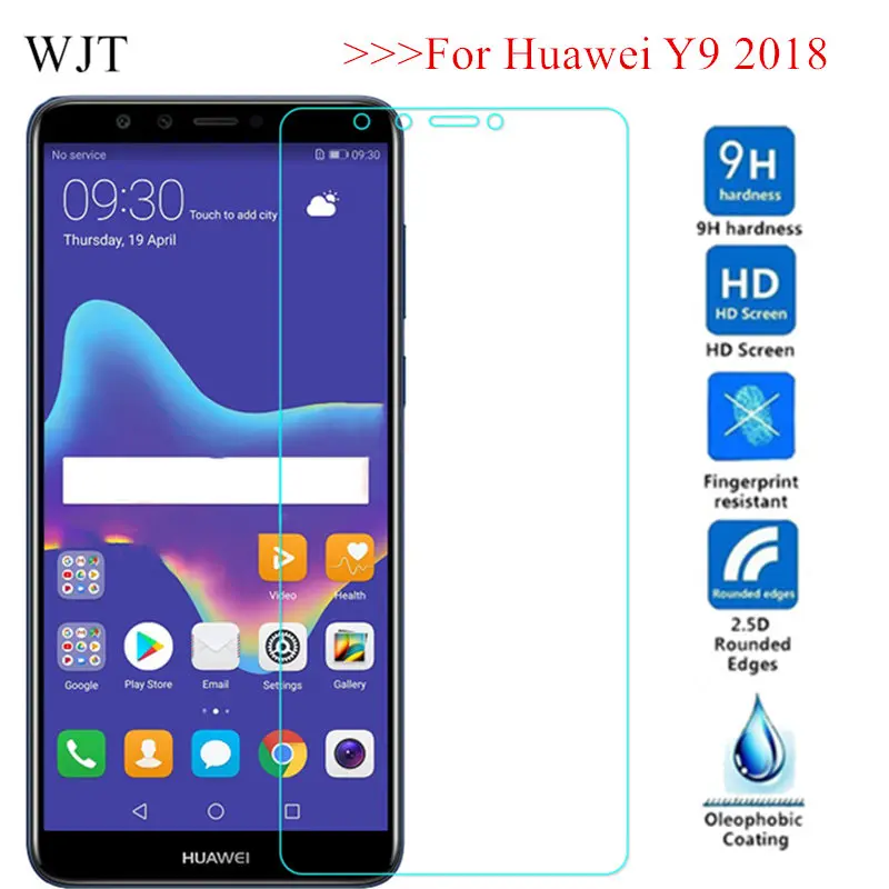 Защитное стекло Y9 закаленное для Huawei 2018 защитная пленка на экран с защитой от