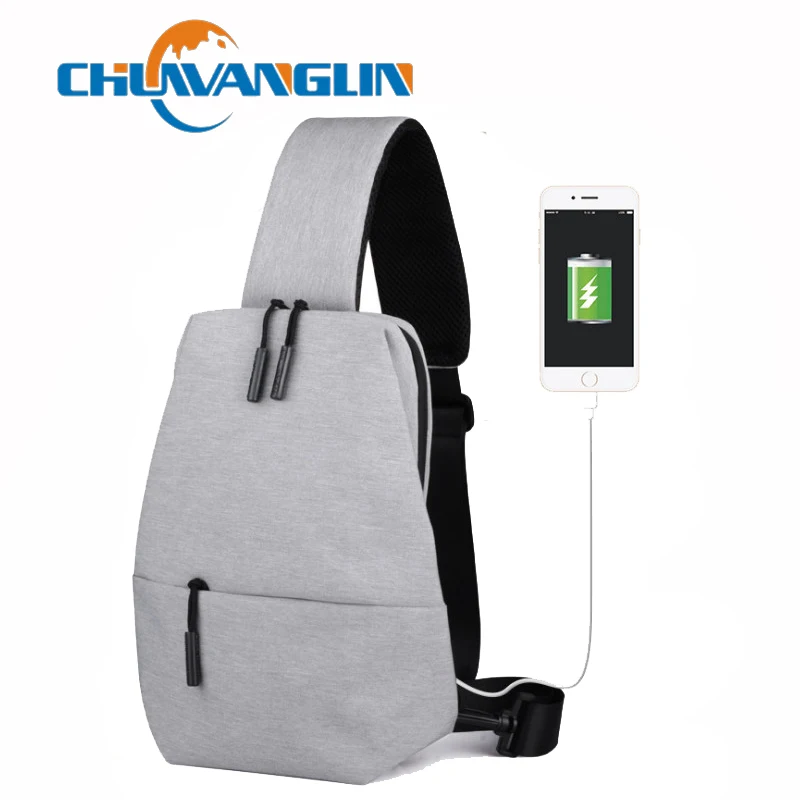 

Chuwanglin Multifunction men waist bag USB Charge Belt Bag casual Shoulder women messenger bag Money Phone PackC370
