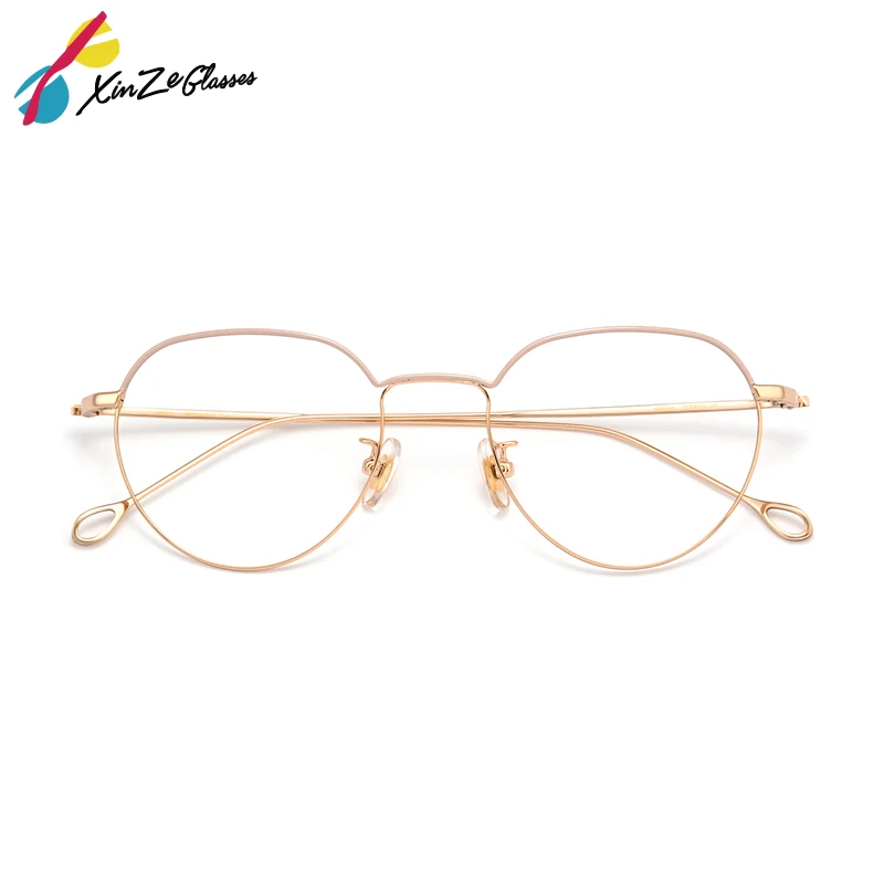 XINZE чистый титановая оправа для очков Высокое качество Ретро очки Оптический Рецепт для мужчин женщин Мода с близорукость кадров