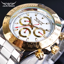 Jaragar Relogio Masculino Watch Men 2019 Golden Big Dial Calendar Display Automatic Steel Wrist Watches Mechanical Clock For Men jaragar big dial auto date stainless steel band men automatic mechanical tourbillon watch relogio masculino