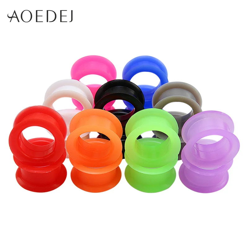 AOEDEJ 3 25mm 9 Colors/Lot Ear Plugs Tunnels Silicone Flesh Tunnels Ear