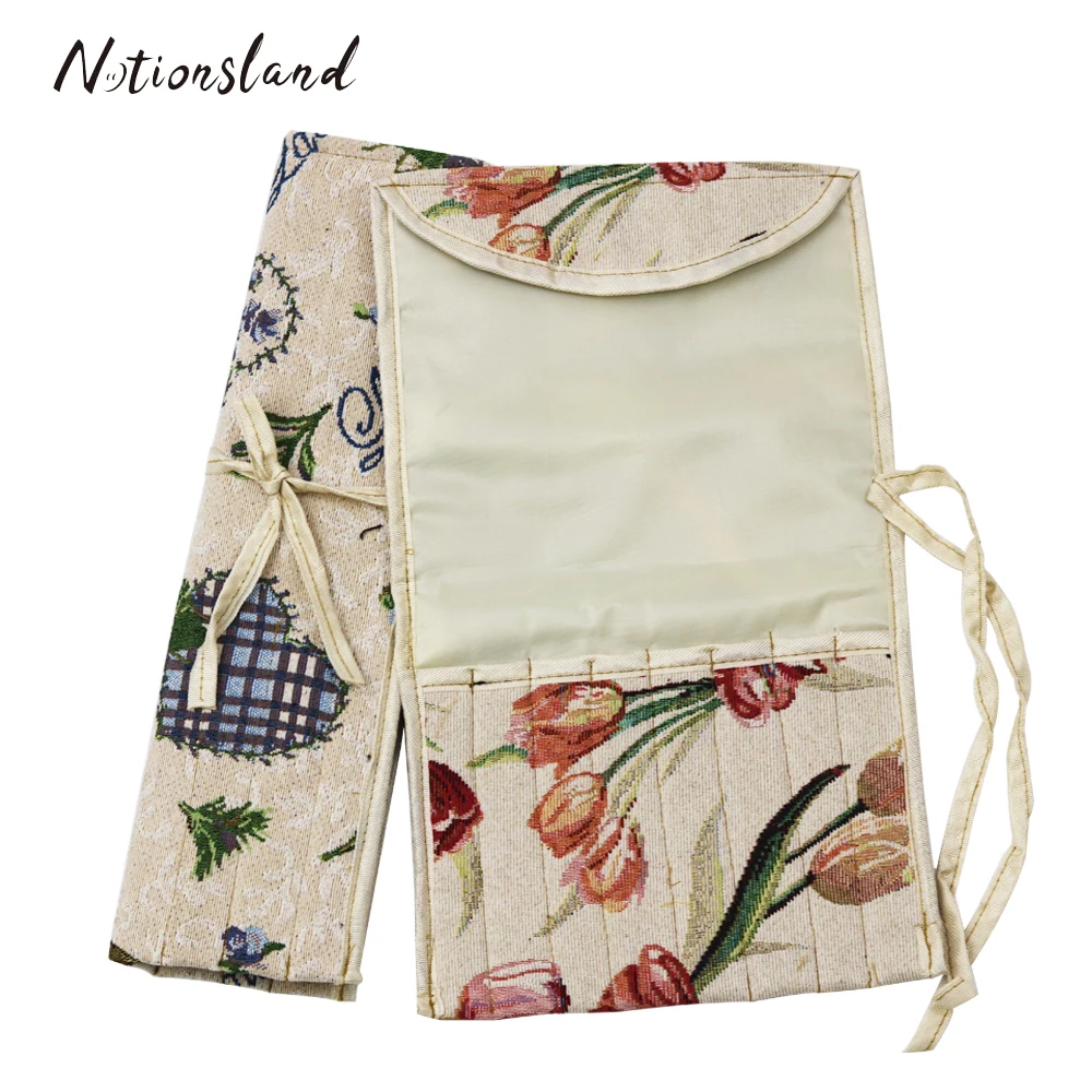 

D&D Knitting Needles Bag Knitting Tools Organizer Fabric Crafts for Sweater Needle 2 Designs