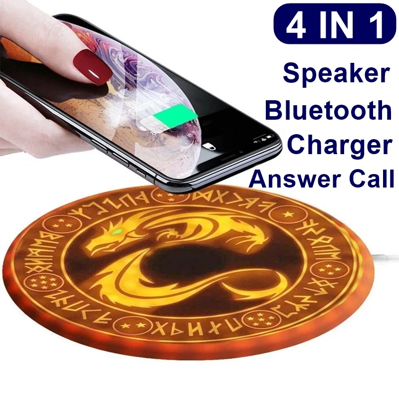 

New 10W Magic Array Qi Wireless Charger For Iphone X Fast Wirless Charging Pad Quick Charge Built-in Speaker For Samsung S8 S9