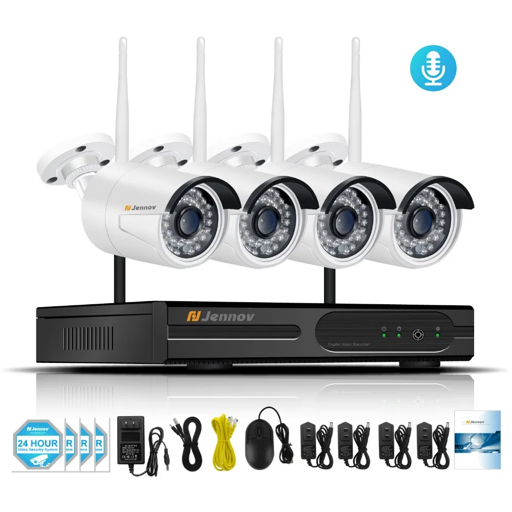 HD 4CH 1080P 2MP Wireless Security CCTV IP Camera System With NVR Wifi Video Audio Record Home Outdoor Surveillance Kits Set HD 4CH 1080P 2MP Wireless Security CCTV IP Camera System With NVR Wifi Video Audio Record Home Outdoor Surveillance Kits Set