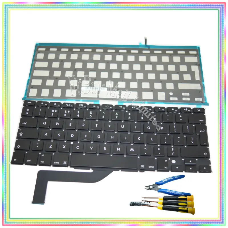 

Brand new UK Keyboard with Backlight & keyboard screws & screwdriver tools for Macbook Retina 15.4" A1398 2013 2014 Years