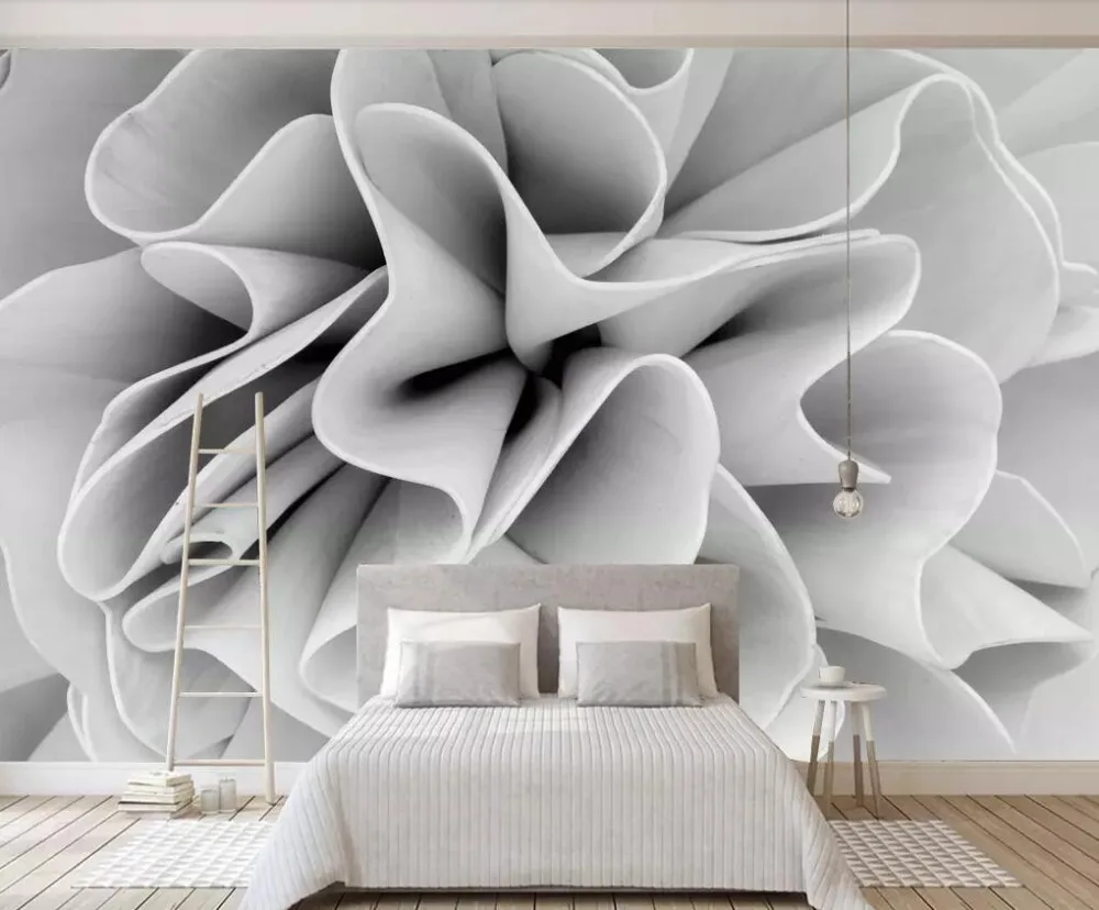 Beibehang пользовательские обои простые черно-белые стерео геометрические цветы ТВ фон стены гостиной спальни 3d обои