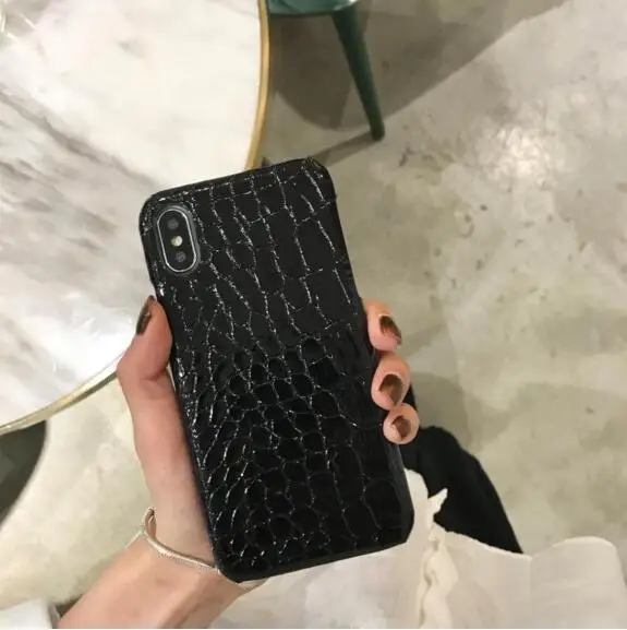 3D чехол из крокодиловый кожи для iPhone X XS MAX XR 10 8 7 6 S plus Funda черный красный зеленый