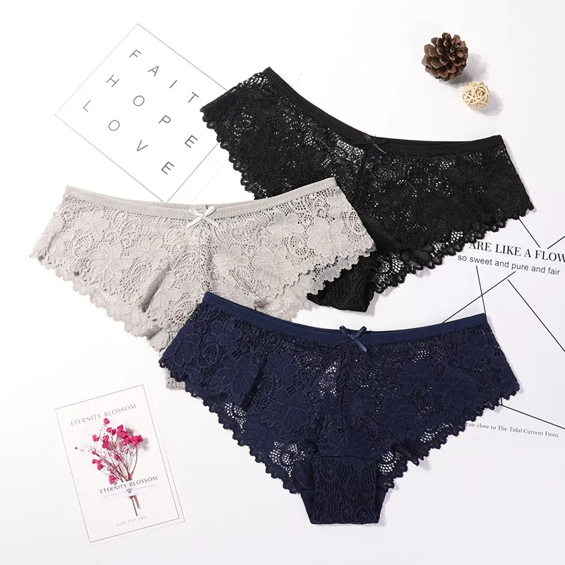 style 3 3 шт., трусы для женщин, нижнее белье, сексуальные кружевные дышащие женские трусики, прозрачные трусы, сексуальное нижнее белье для женщин, M-XXL - Цвет: style 3