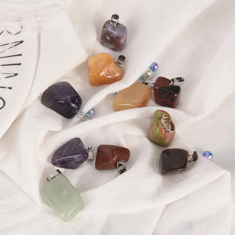 Hot Selling 1pc/4pcs Natural Stone Mixed Irregular Shape Pendants Trendy Popular Elegant Assorted Charms Jewelry Wholesale