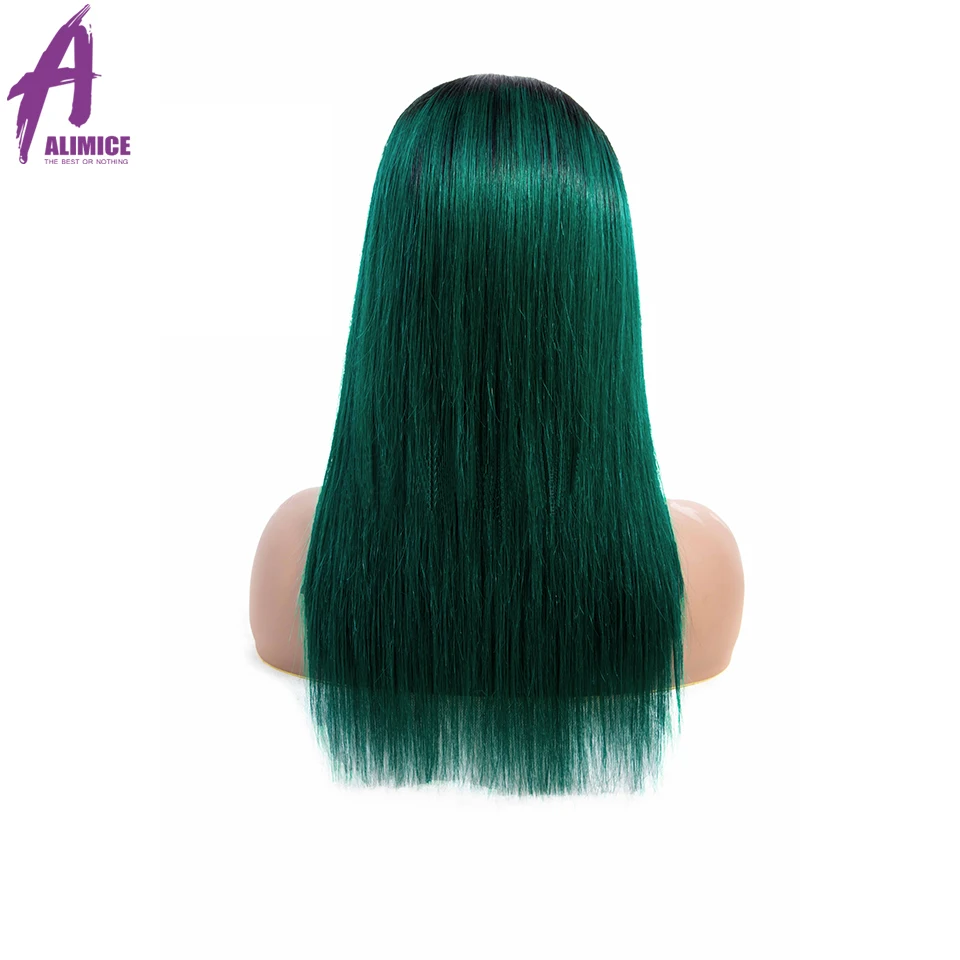 Alimice 180% Density Lace Front Human Hair Wigs Remy PinkGreenRedBlueOrange Brazilian Straight Lace Wigs With Pre Plucked (22)