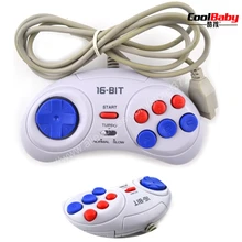 2 шт. 16 бит классический проводной игровой контроллер для SEGA Genesis 6 Кнопка геймпад для SEGA Mega Drive режим быстро медленно белый