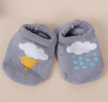 Новые носки для маленьких мальчиков милые Chaussettes Enfant короткие детские носки хлопковые носки для новорожденных Meia Infantil нескользящие носки для младенцев - Цвет: gray rain