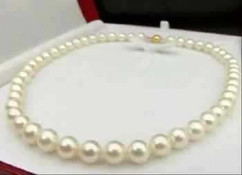 

choker 925 Ms. real natural big Huge18"14mm natural south sea genuine white round pearl necklace good luster (09.08) keshi