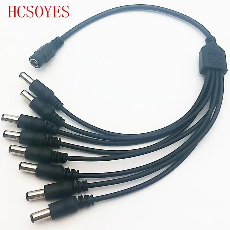  DC Power 1 Female to 2 3 4 5 6 8 Male Way Splitter Adapter Connector Plug Cable 5.5mm*2.1mm 12V For - 32394846561