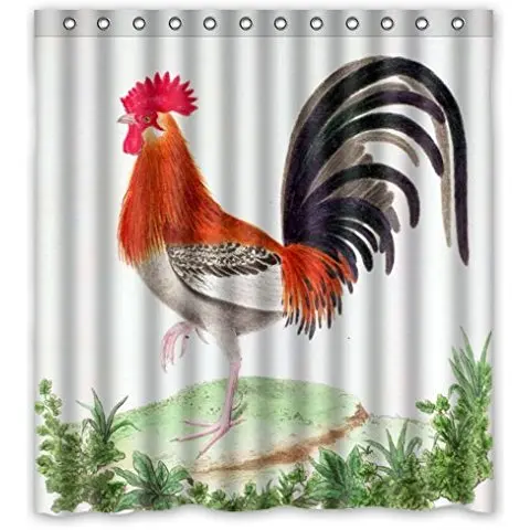 

66(W)x72(H)-Inch Waterproof Bathroom Colorful Popular design Rooster Shower Curtain