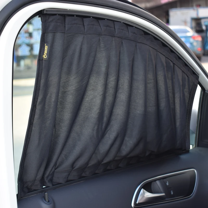 2 X 50l Stretchable Aluminum Rail Car Side Window Sunshade Curtain