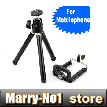 

Free shipping Hot Sale Black Mini Tripod Stand + Mobile phone holder for Mobile Cell Phone Camera for iPhone Samsung