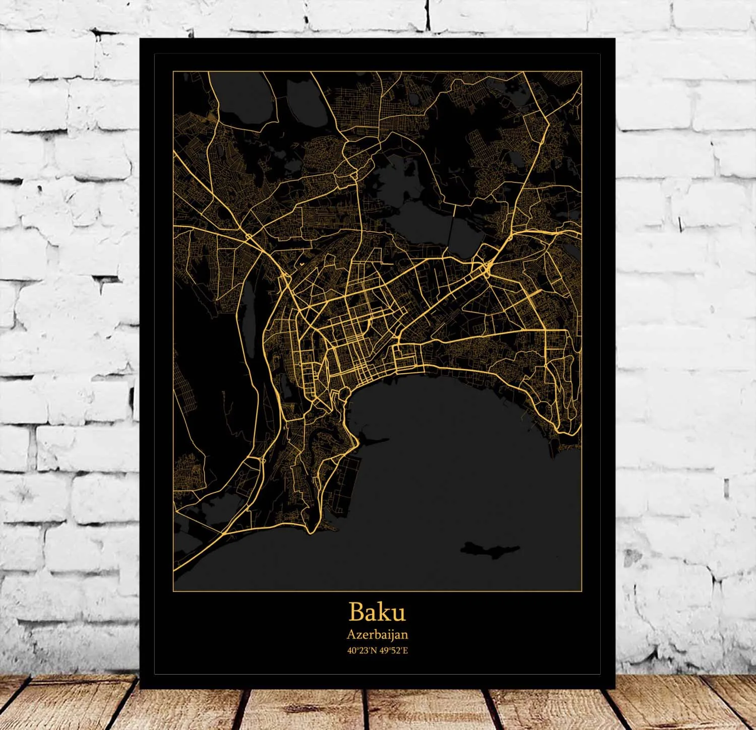 

Baku Azerbaijan Map Poster