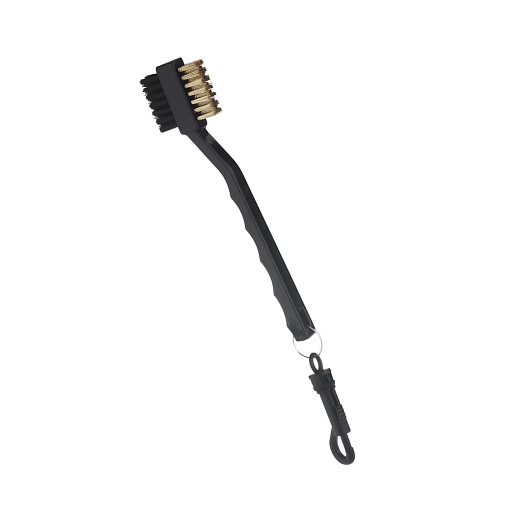 2 Sided Brass Wires Nylon Golf Club Brush Groove Cleaner Kit Black YS-BUY