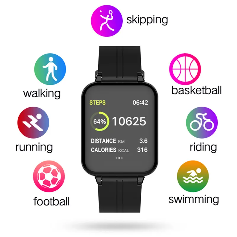 

B57 Smart Wristband Bluetooth Heart Rate Blood Pressure Fitness Tracker Watch Men Women Sport Smart Watch For Android IOS Phone