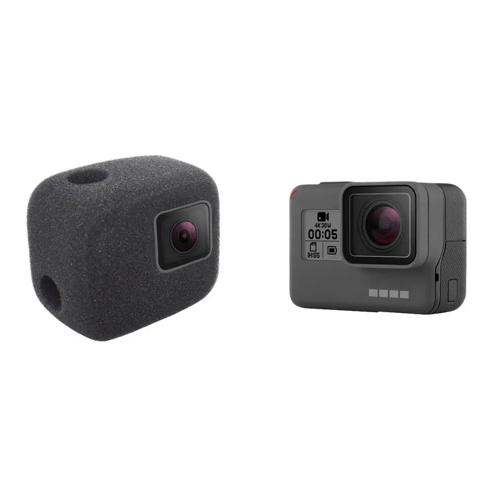 Пенопластовый чехол с защитой от ветра и шума для Gopro Hero 5 6 session Черный