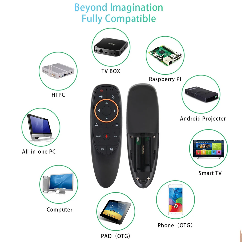G10 Air Mouse Voice Control 2.4GHz Wireless Google Microphone USB Receiver Gyro Sensing Smart Remote Control for Android TV BOX