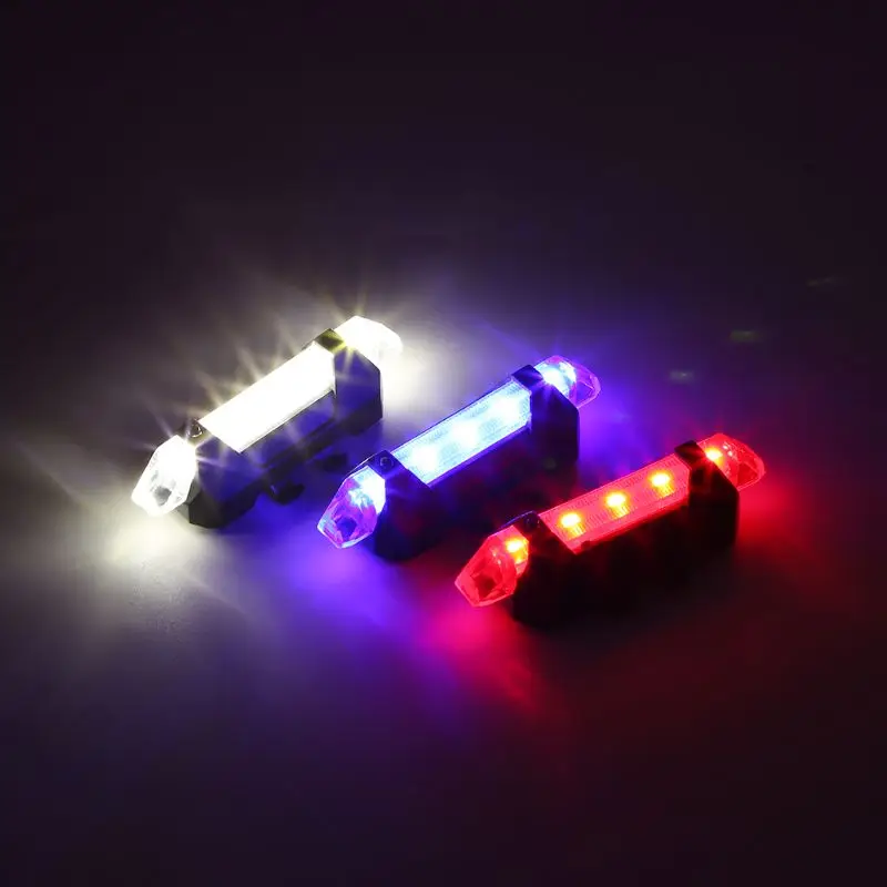 Top Outdoor Bike Bicycle light LED Tail Light Cycling Rear Tail Safety Warning Light USB Rechargeable Mountain Bike Cycling Light 4