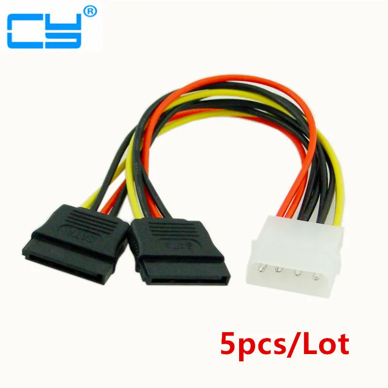 Lot of 3 P4 Molex IDE to SATA Power Adapter Cable