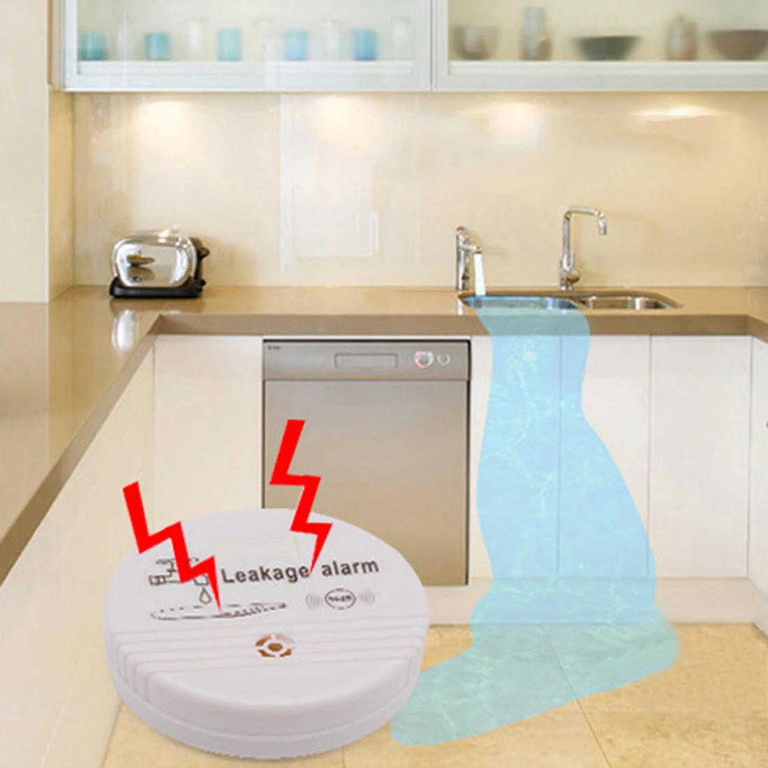 Беспроводной детектор утечки воды Сенсор 1 шт. 90 дБ объем Сигнализация утечки воды для дома Кухня Туалет пол