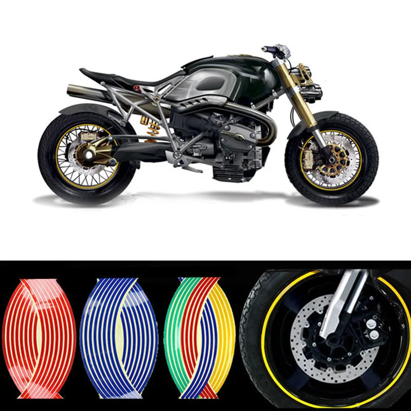 12 &quot18&quot наклейка для мотоцикла Adesivi Moto rbike полоски Светоотражающие Обода Колеса