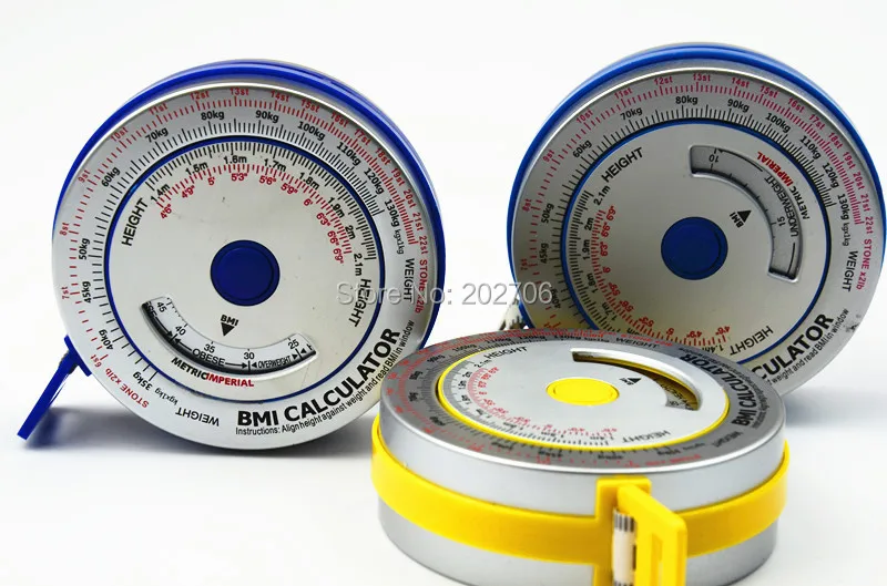 Fule BMI Body Mass Index Retractable Tape 150cm Calculator Diet Tape  Measures Tools