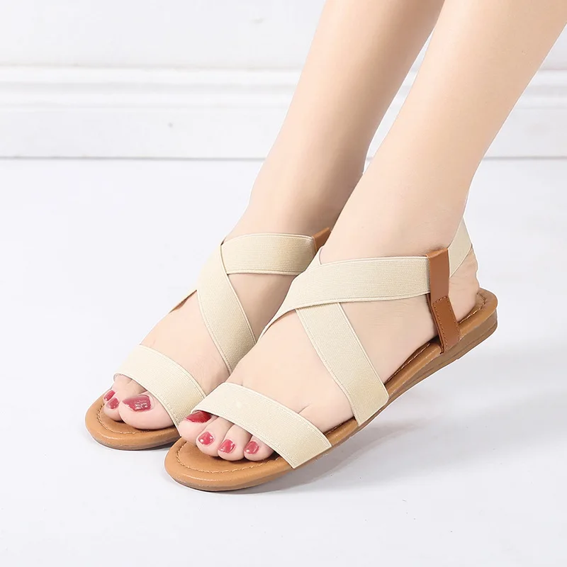 

Women Sandals Plus Size 41 Gladiator Sandals For Women Summer Shoes Female Beach Flat Sandals Shoes Women Rome Sandalias Mujer