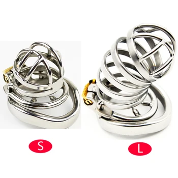 CHASTE BIRD Male Stainless Steel Cock Cage with Penis Barbed Ring Chastity Device Adult Belt with Stealth New Lock Sex Toys A273 1