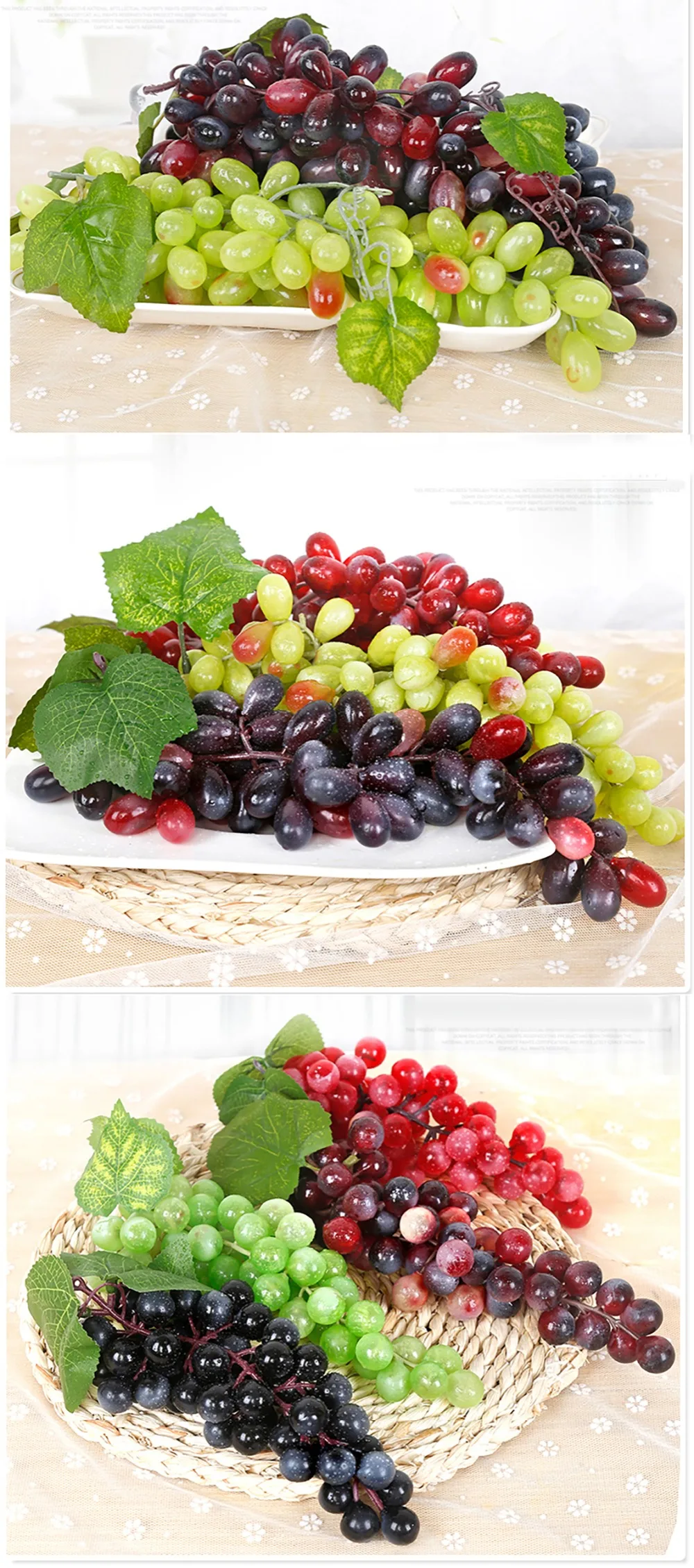1X домашнее декоративное растение кулон искусственный пластик фрукты гроздь винограда зеленый поддельные искусственные фрукты модель реквизит EP пластиковый материал